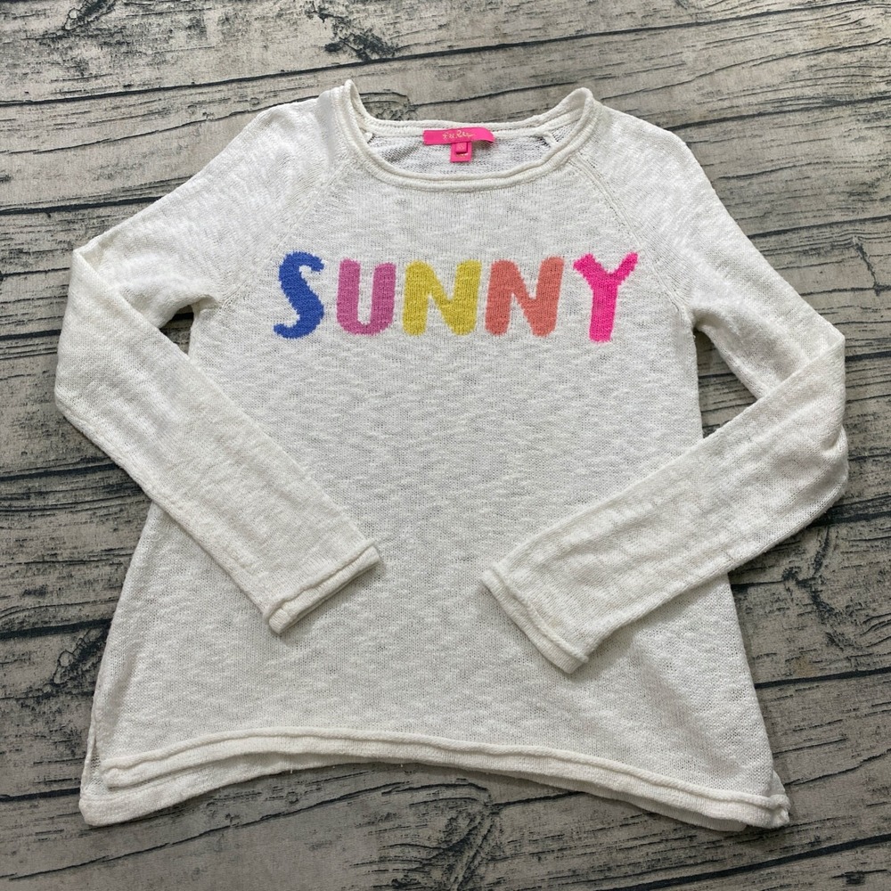 Lilly Pulitzer SUNNY Danette Sweater Womens‎ XS White Cotton Blend Beach Resort